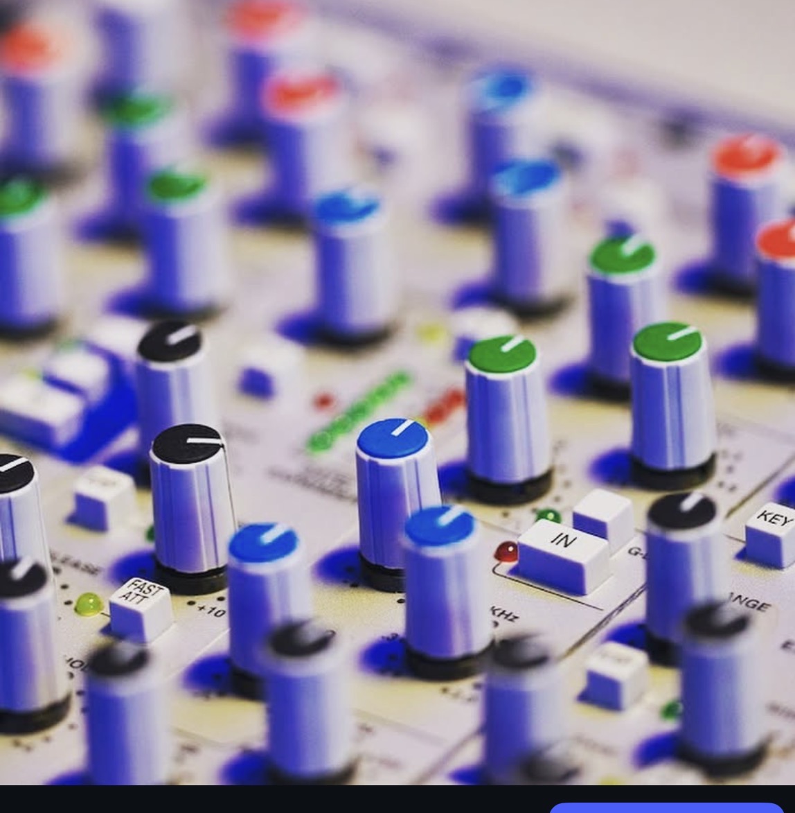 Close-up of SSL console EQ and channel controls