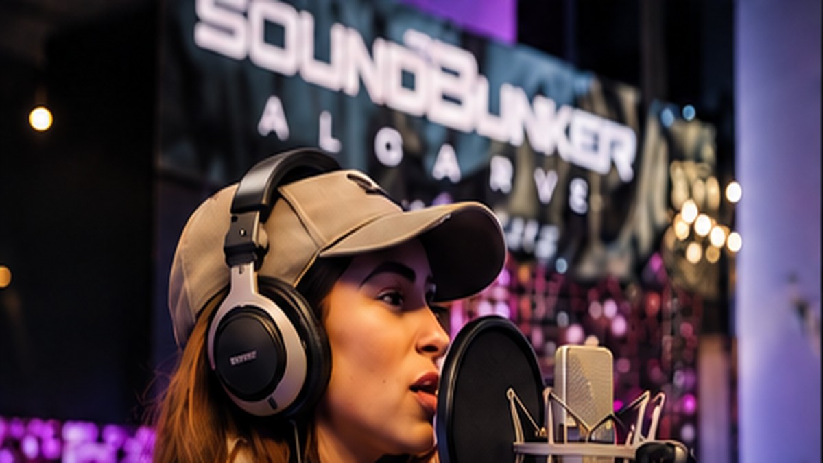Singer recording at SoundBunker Algarve